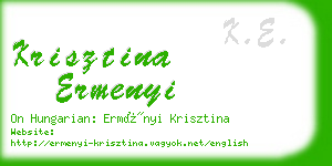 krisztina ermenyi business card